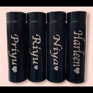 Customized Stainless Steel Black Bottle with Temperature Indicator