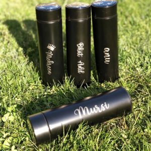 Customized Stainless Steel Black Bottle with Temperature Indicator